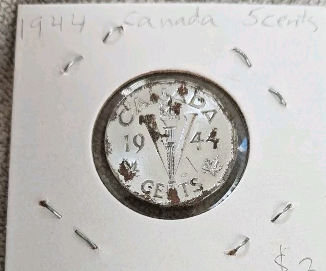1944 Canada 5 Cents KM# 40a