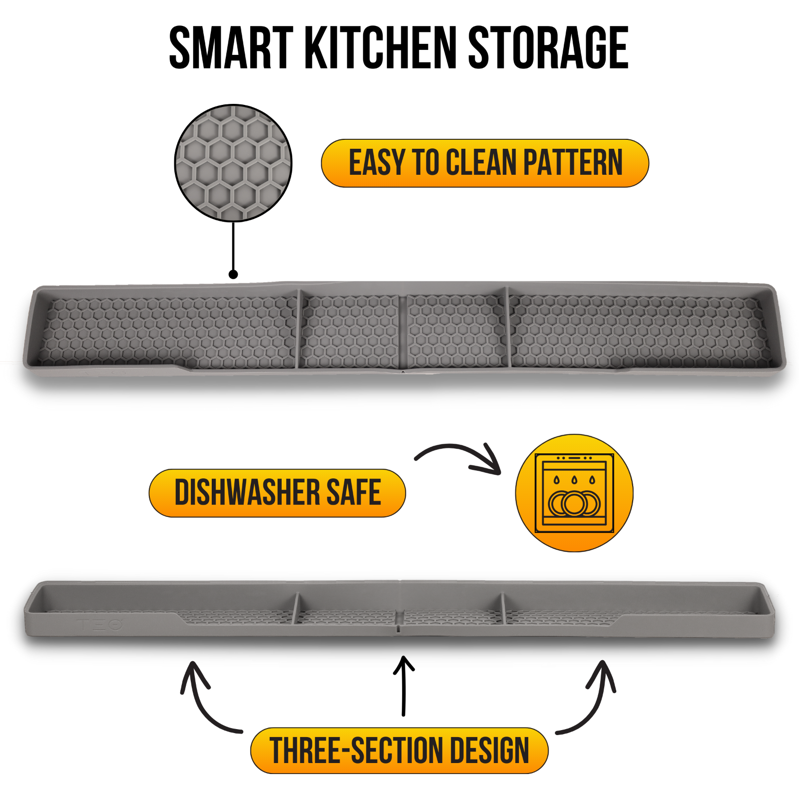TEO Magnetic Stove Top Shelf - Silicone 30" Over the Stove Spice Rack