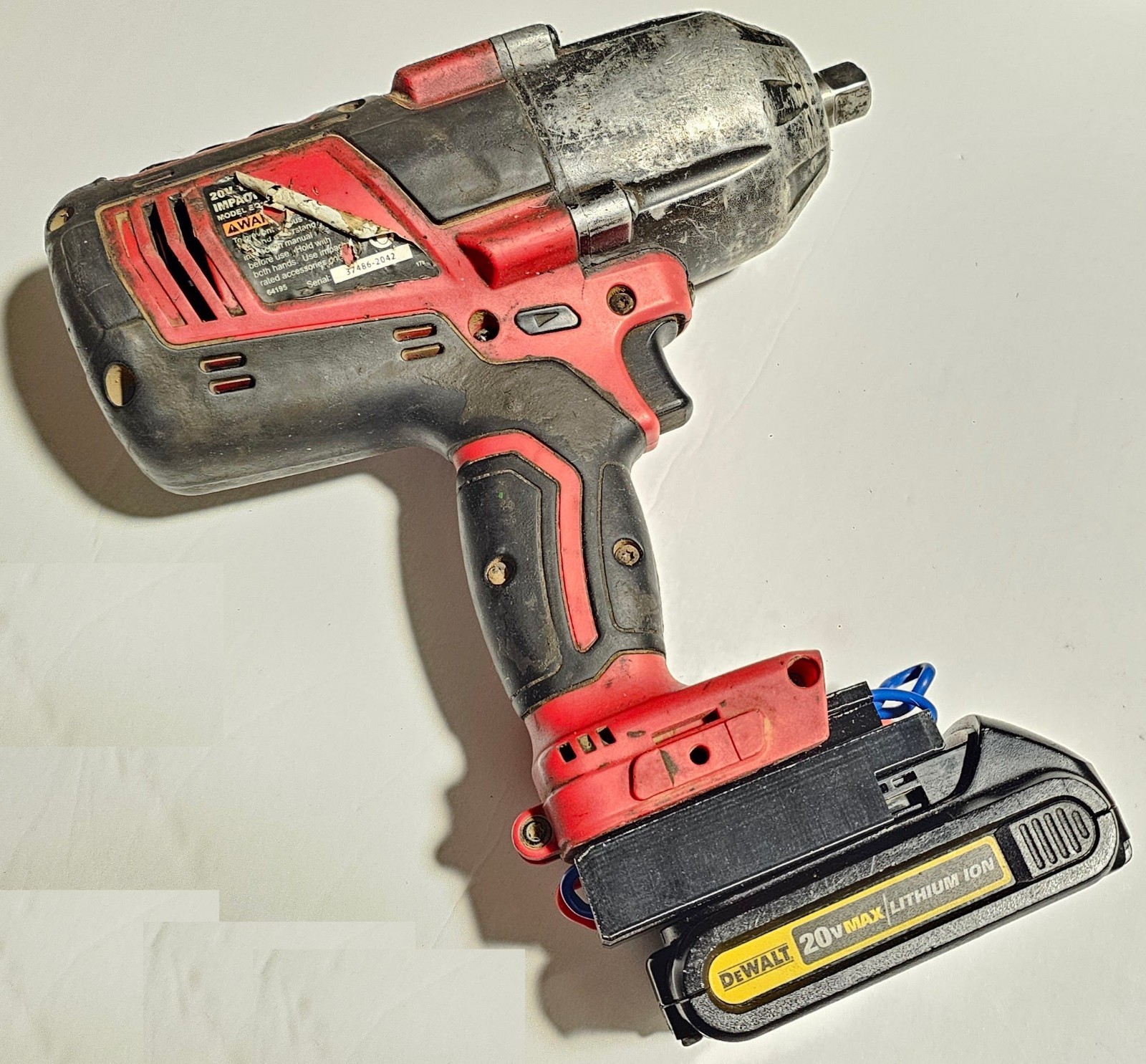 Compatible DeWalt Bauer Hercules 20V Battery Adapter Earthquake Impact Wrench