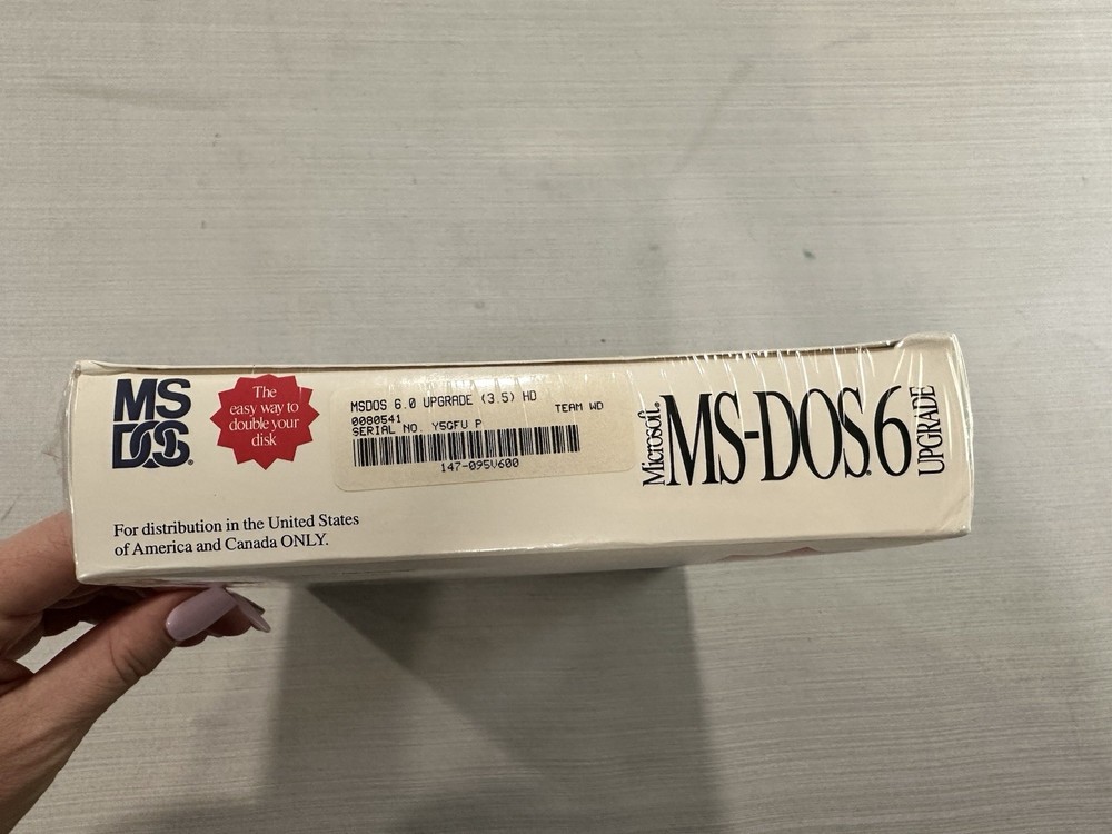 Vintage Microsoft MS-DOS 6.0 Upgrade Operating System 3.5" Disc Sealed NOS