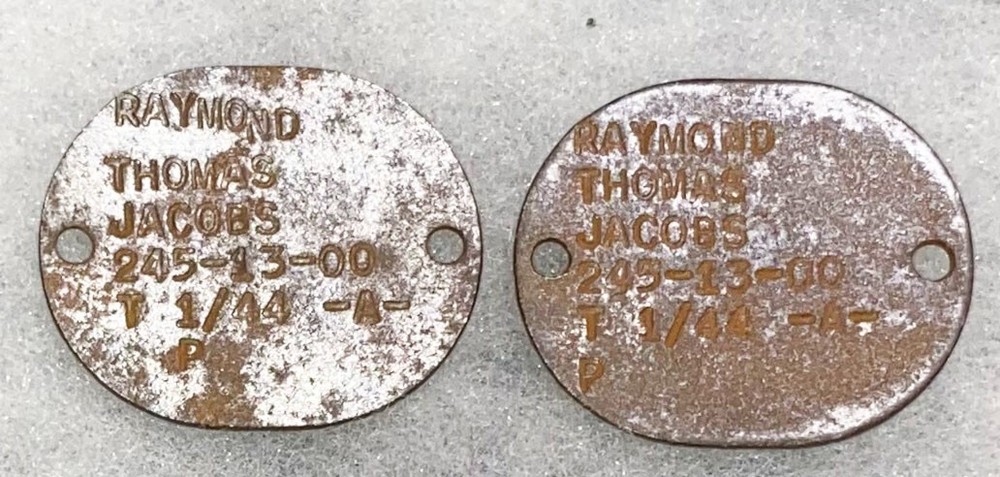 WWII USNR Ronald Jacobs T-44 Dog Tag Set