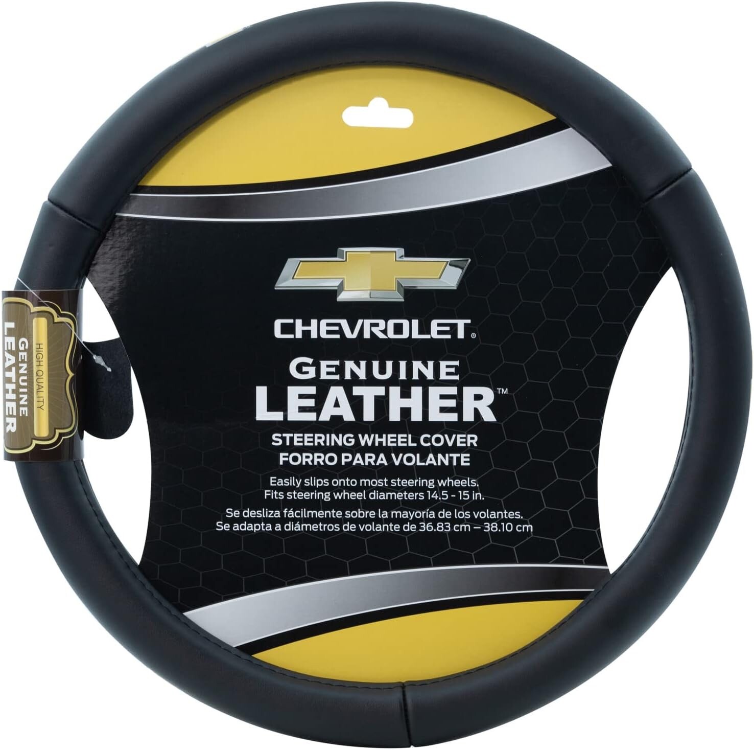 ⭐️⭐️⭐️⭐️⭐️ Chevrolet GENUINE LEATHER Car SUV Truck VAN Steering Wheel Cover New