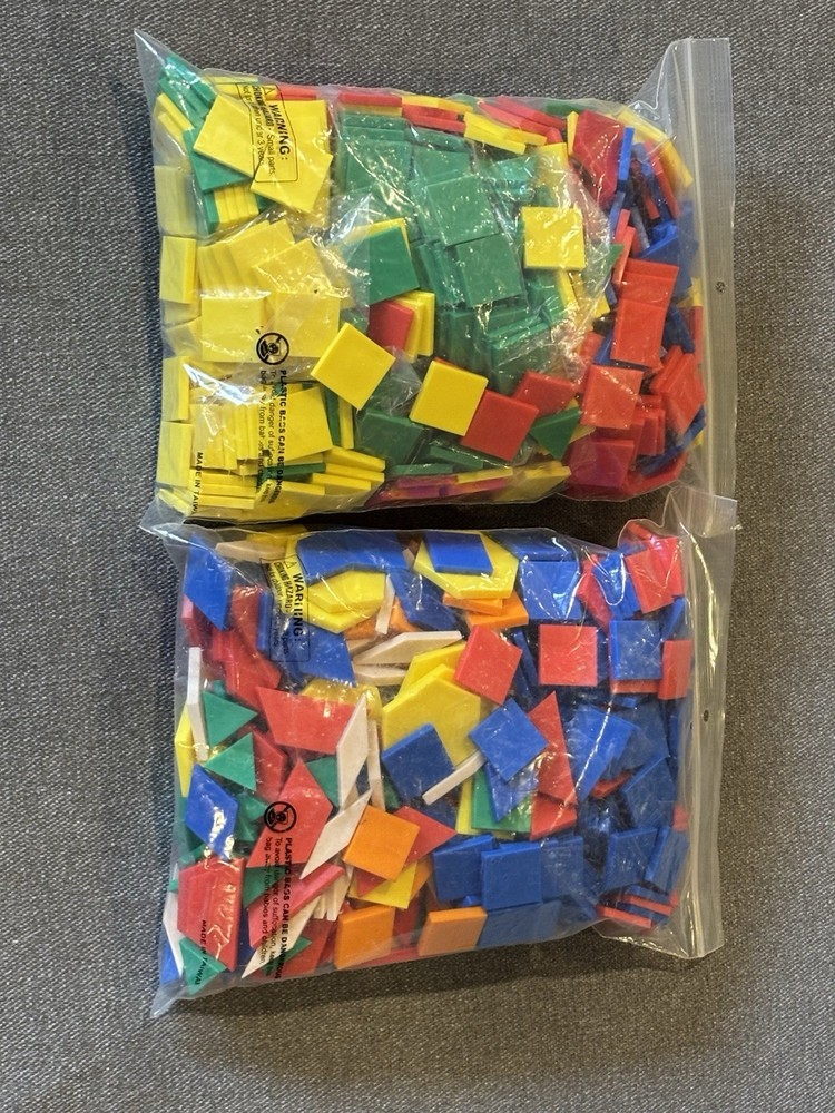 Tangrams Lot (600)+ Multicolored/Durable Plastic Math Learning Center MIXED LOT
