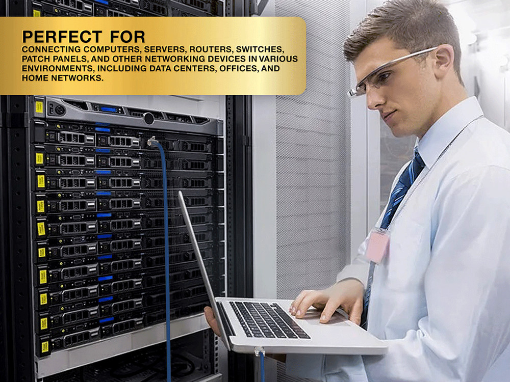 10ft Cat5e UTP Non-Booted Ethernet Network Patch Cable 24AWG Bare Copper, Blue