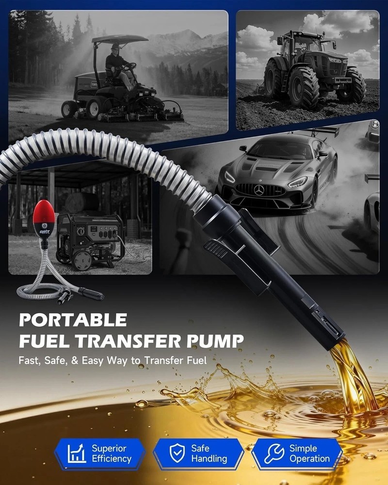 Universal 3.2GPM Fuel Transfer Pump, Lightweight and Automatic Shutoff System