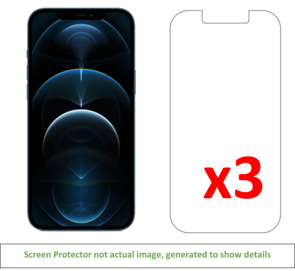 3x iPhone 12 Pro Max Screen Protector w/ cloth