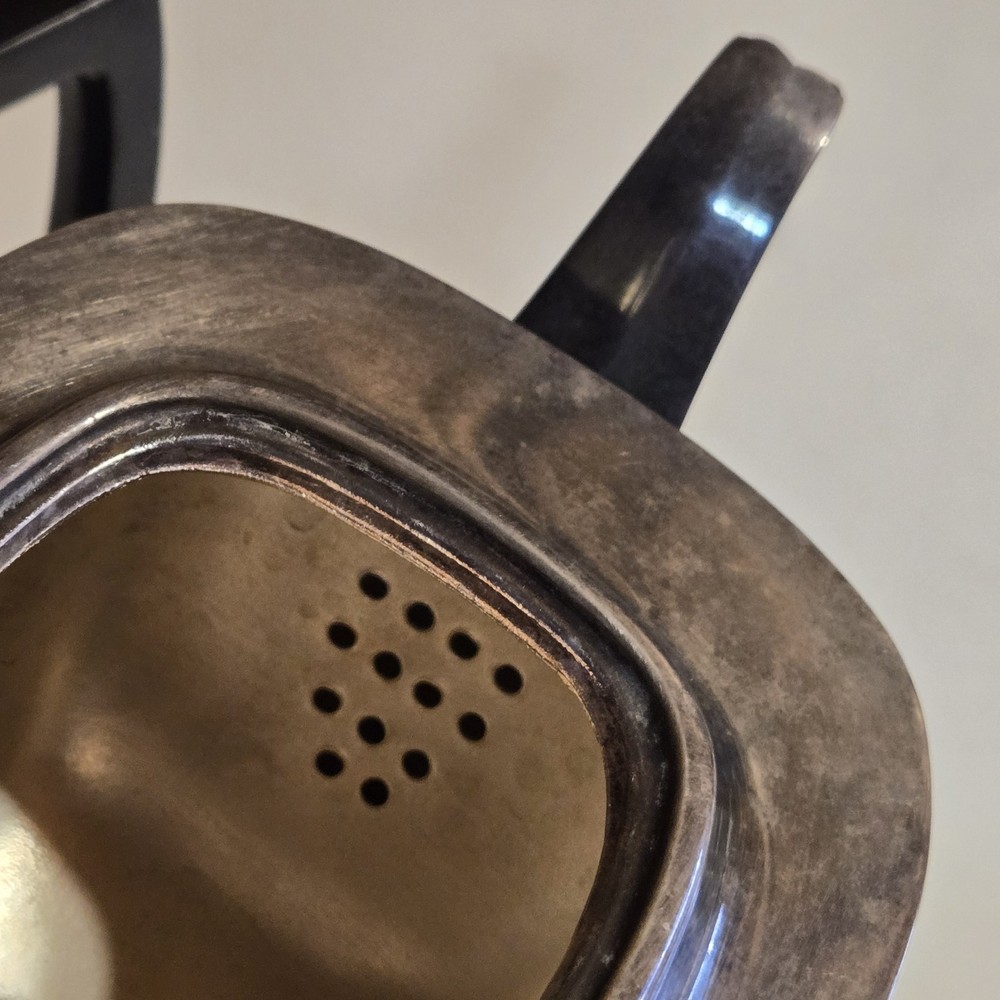 Hecworth Scheffield Tea Coffee Set Silverplate Brutalist Gothic Aged Patina 5 Pc