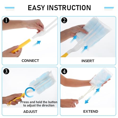 60 Count Heavy Duty Dusters Refills, Disposable Cleaning Duster Kit Microfiber