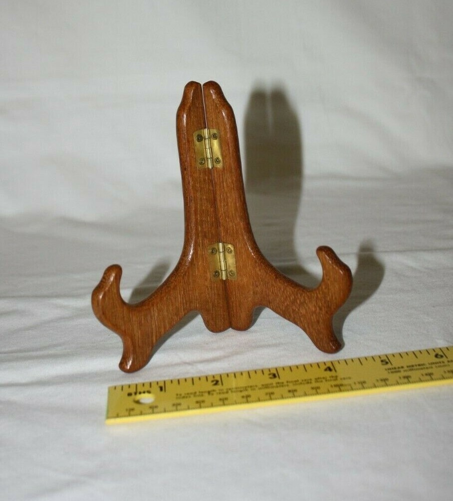 5" Hinged Teak Finish Display Easel