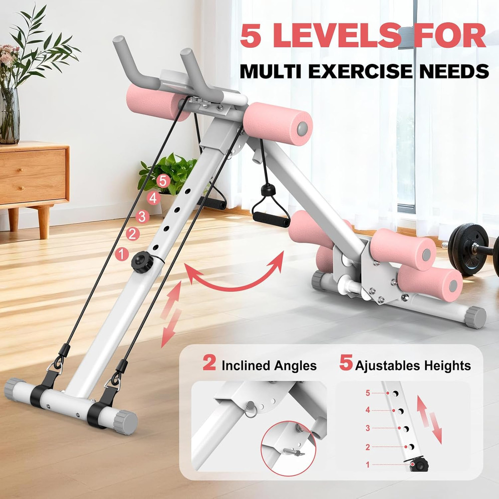 Ab Workout Machine Adjustable Ab Trainer Abdominal Trainer for Home Gym Foldable
