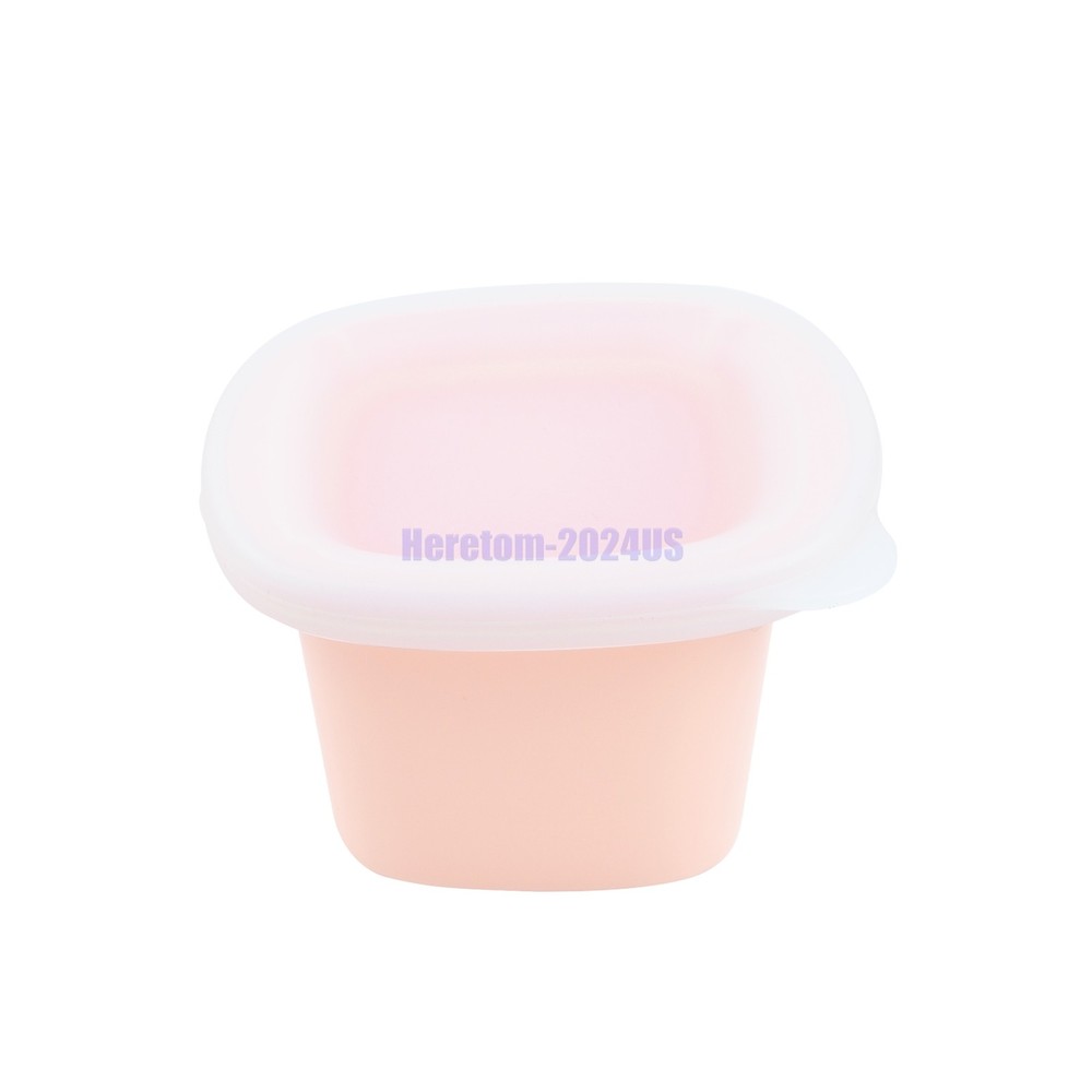 6pcs Nesting Silicone Bento Boxes Culinary Cubed Dishwasher Microwave Safe Pink