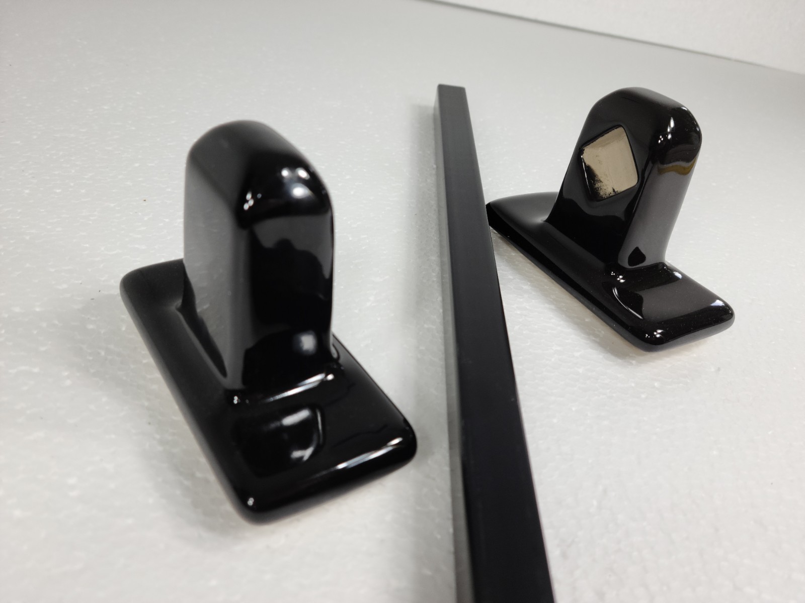 Black Ceramic Towel Bar Rod Rack Post Holder Brackets Tile In Mid Century Modern