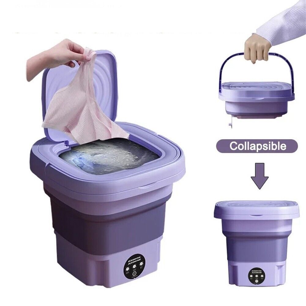 36W Portable Folding Mini Washers - Quick Spin Dry, Timer, Travel-Friendly