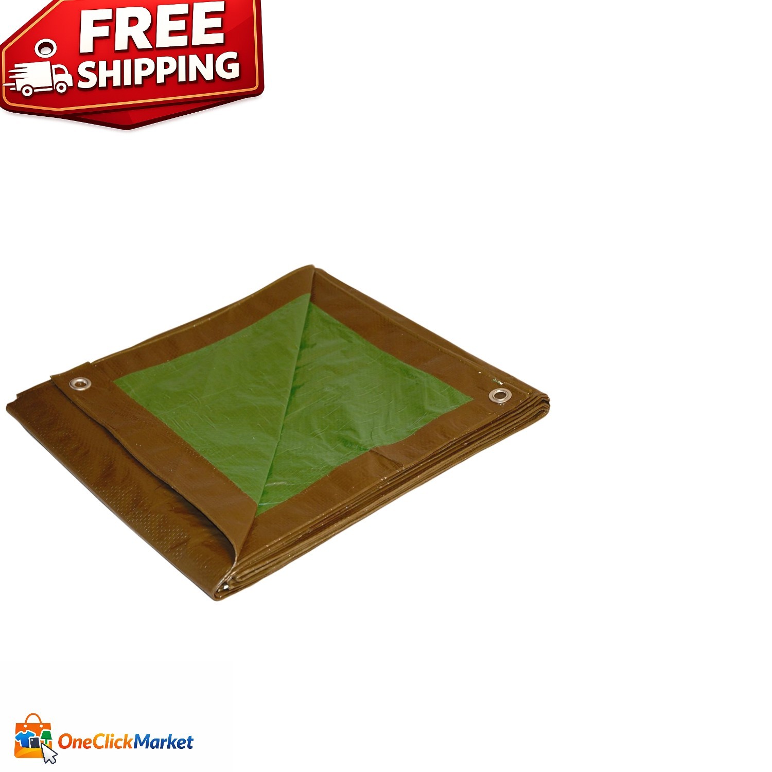 High-Quality 5x7 Feet Medium Duty Tarp - Brown/Green for Outdoor Adventures