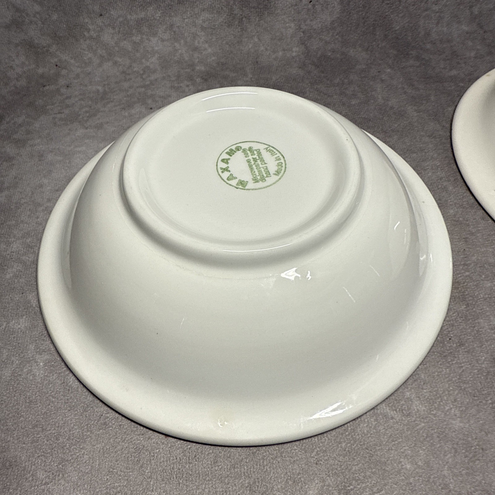 2 Maxam 8" Hand-Painted Striped Bowls Made in Italy Microwave Dishwasher Safe