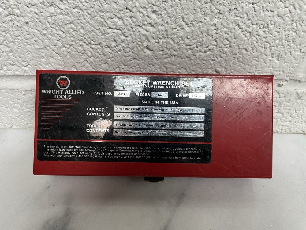 Wright Allied Tools Socket Wrench Set (Box Only)