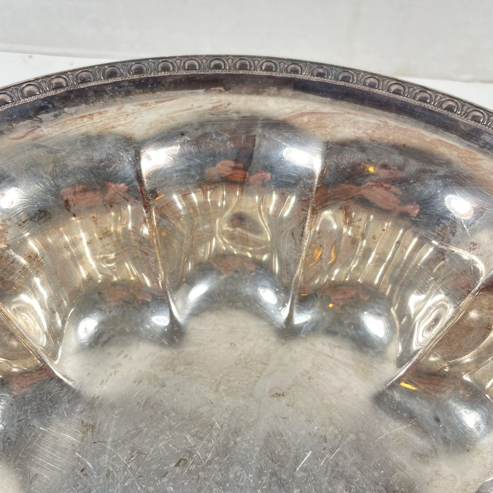 LBS Smith Co Silverplate Bowl 10.5" Vintage 1930-50s EPC Sheffield Rolled Edge