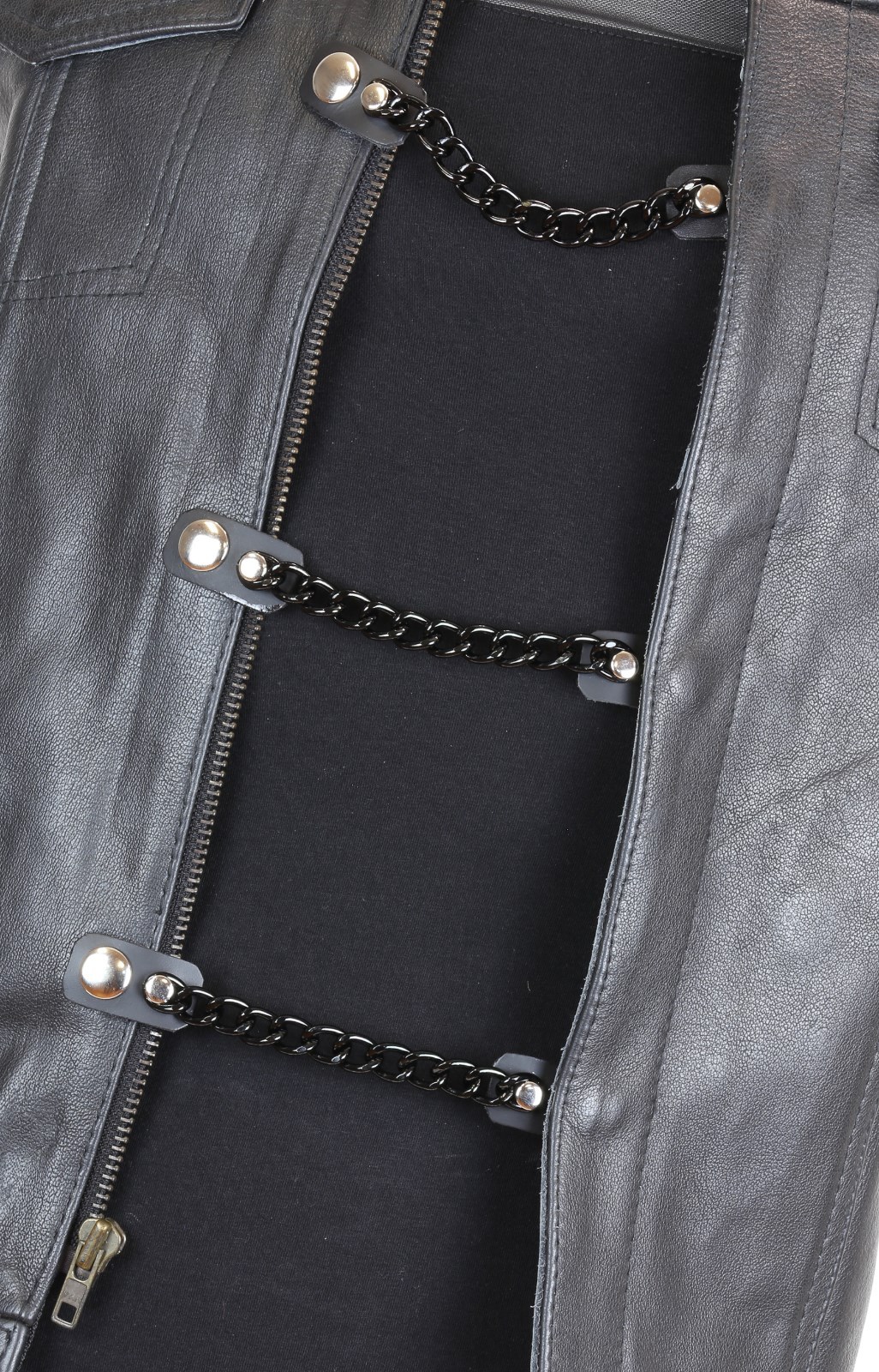 Vest Extender 1 Row Black Chain Biker MC Jacket Motorcycle Snap-4pc