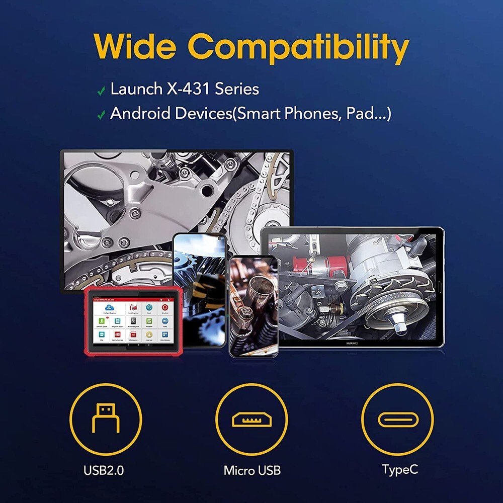 LAUNCH 720P HD Inspection Camera Endoscope Videoscope Engine Borescope Android