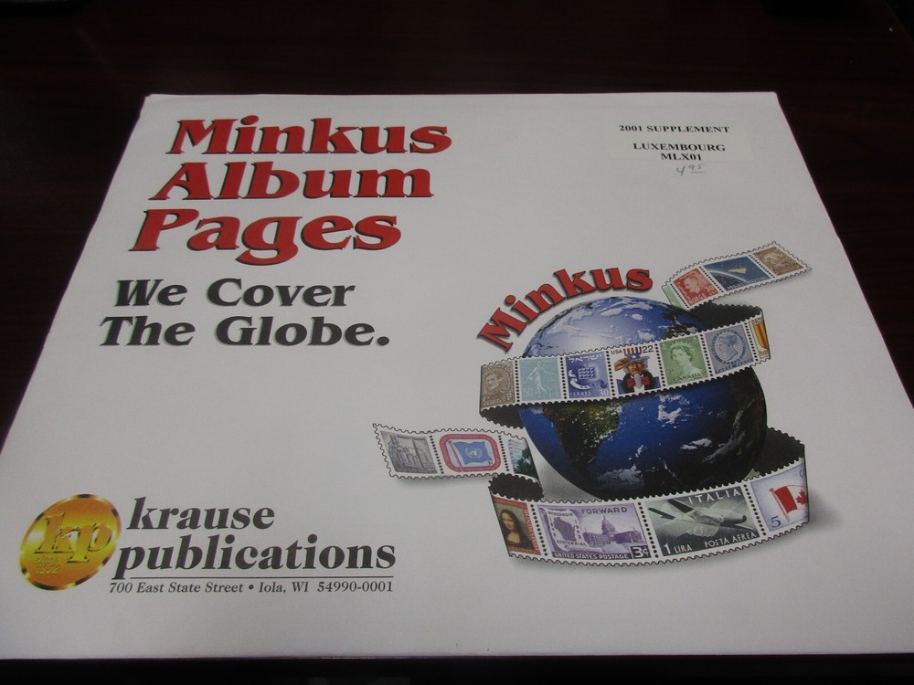 "MINKUS"  ALBUM PAGES  2001  SUPPLEMENT  LUXEMBURG  #MLX01  W/FREE SHIPPING!!!