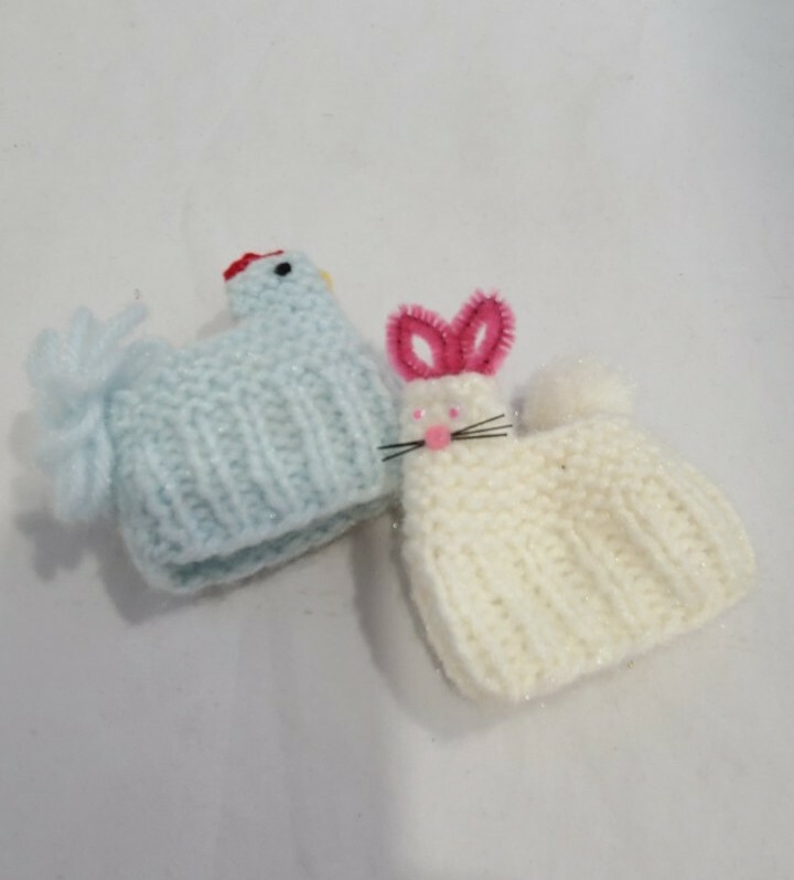 Crochet Chicken Bunny Easter Egg Holders Plus 2 Wire Mesh