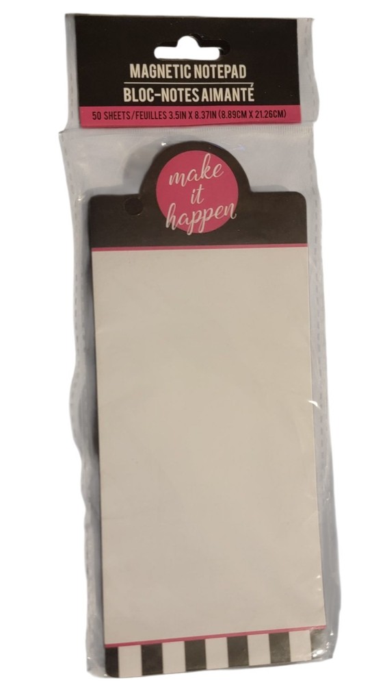 Magnetic Notepad  "Make It Happen" 3.5"x8.37"