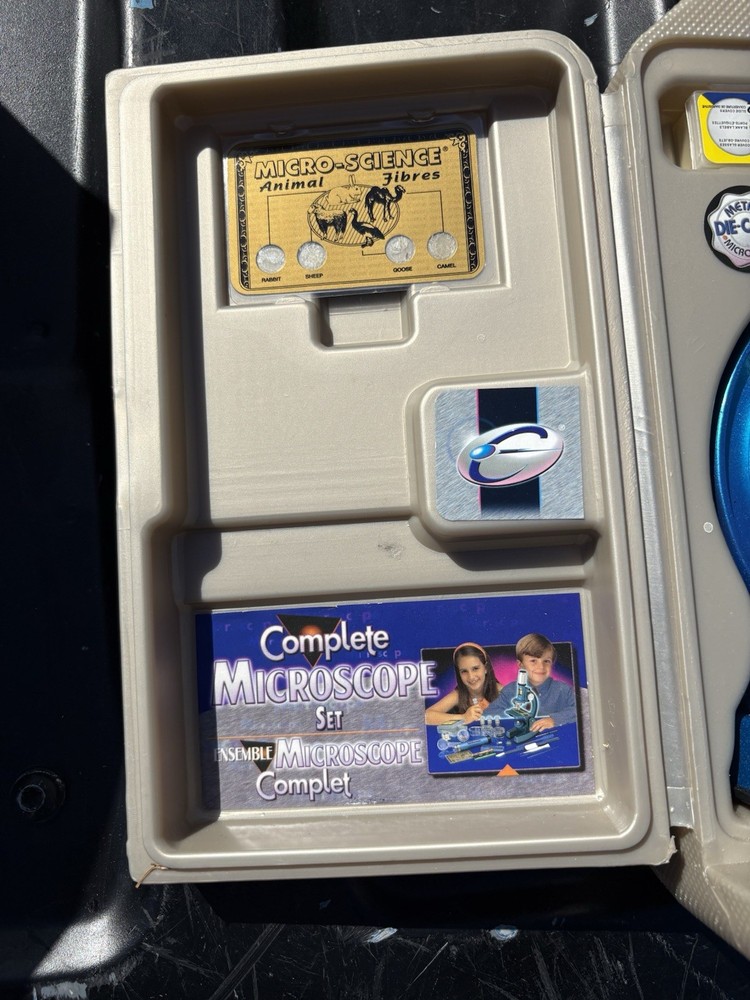 Micro-Science Complete Microscope Set Educational Kit with Slides & Tools