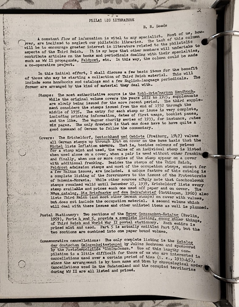 Vintage The Germany Philatelic Society Third Reich Study Group Stamp Collectors