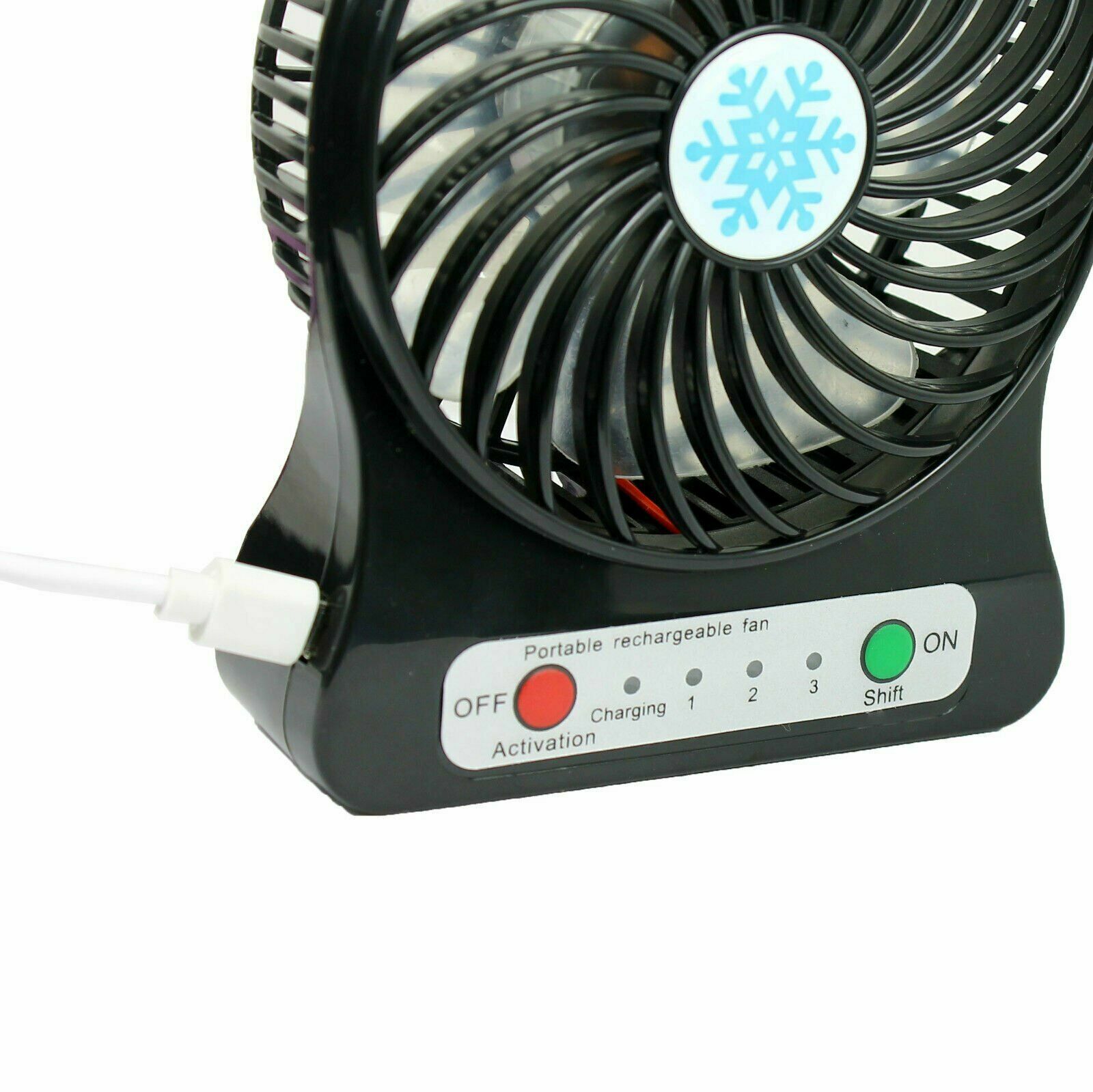Portable Rechargeable LED Fan air Cooler Mini Operated Desk USB - 18650 Battery