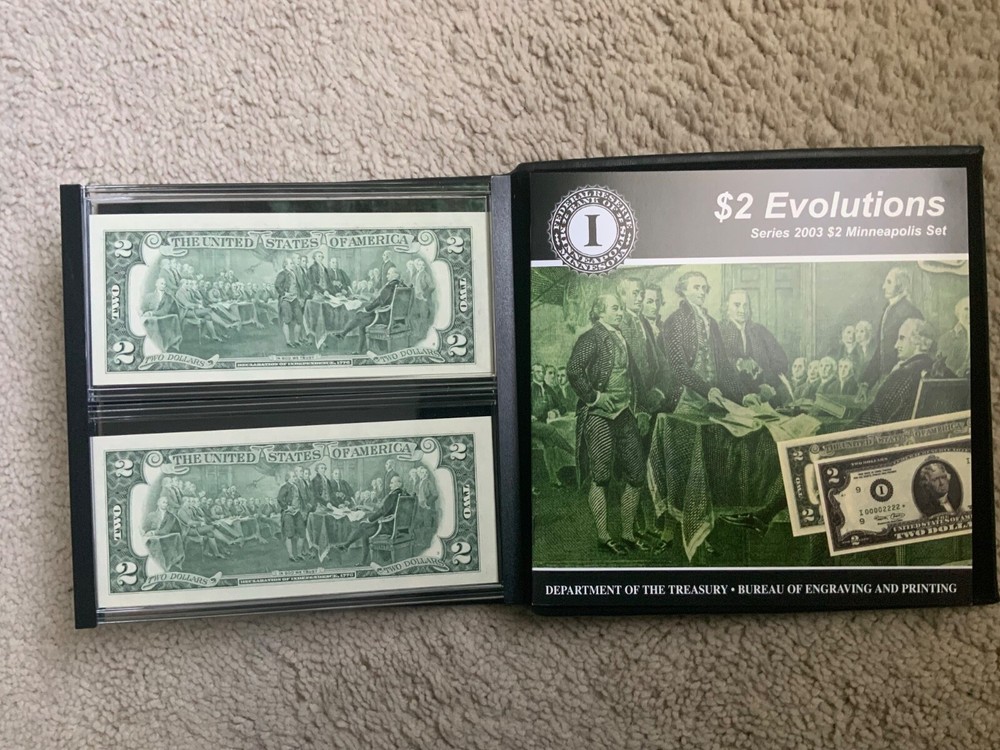 $2 Evolutions Series 2003 Minneapolis Low Serial Number Matched Set
