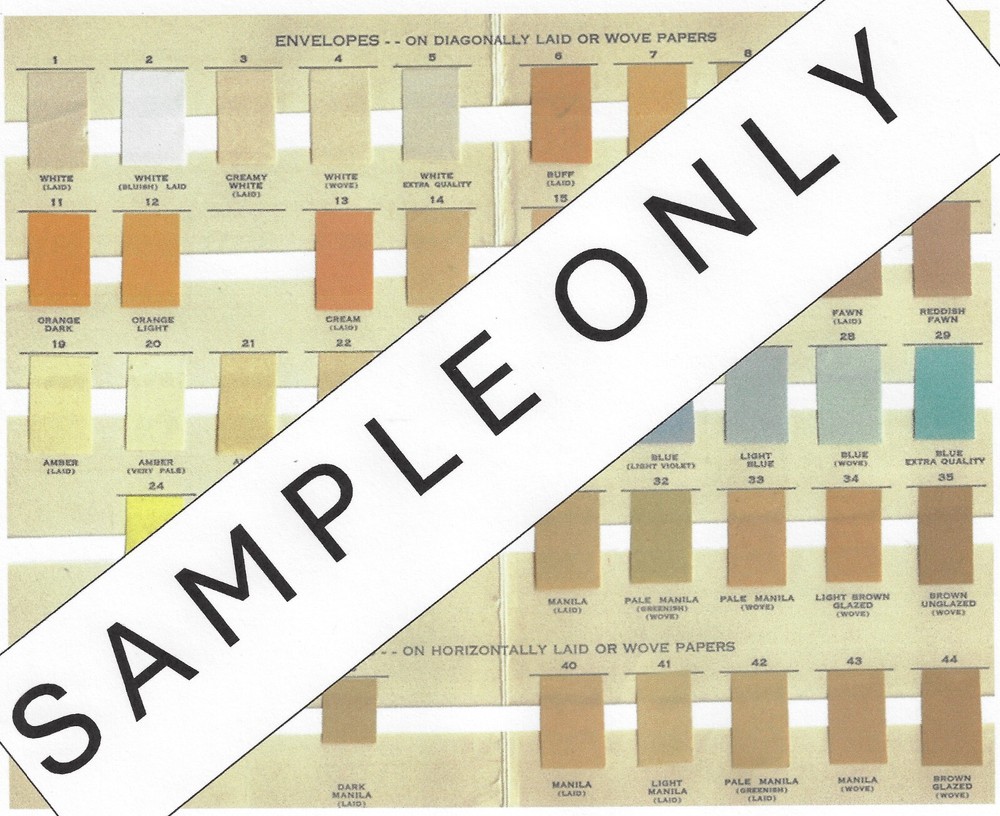 U.S. Envelope/wrapper paper Guide . High resolution COPY. (a3376