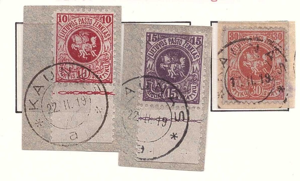 1919 Lithuania Mi 27-29 First Berlin issue, used