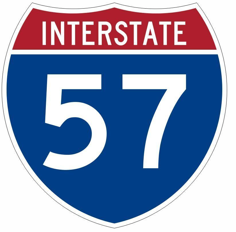 Interstate 57 Sticker Decal