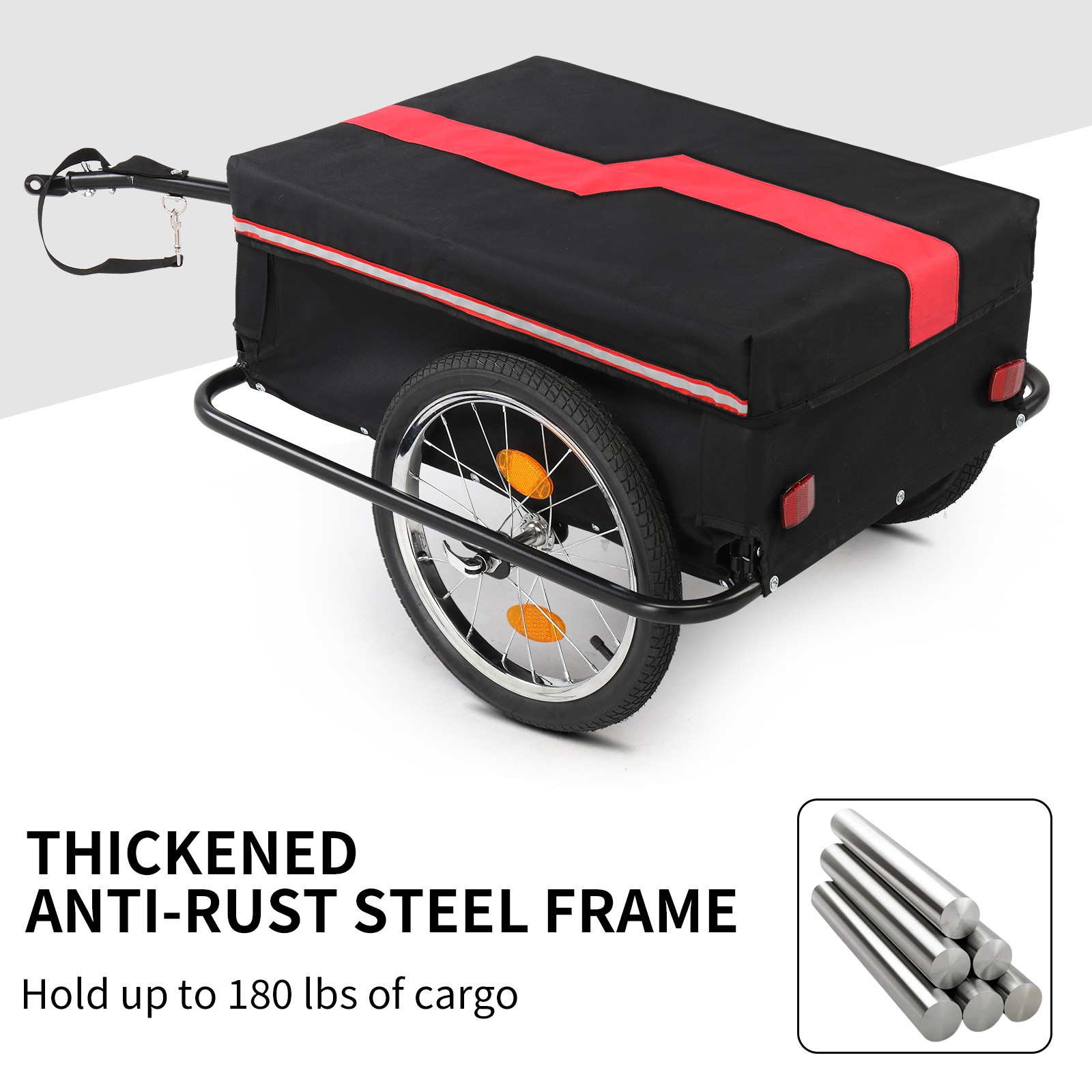 Foldable Bike Cargo Trailer Bicycle Carrier Luggage Storage Cart Cover
