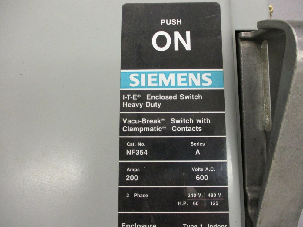 SIEMENS I-T-E NF-354 SERIES A SWITCH ENCLOSURE TYPE 1