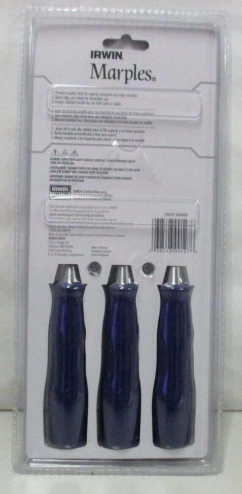 Irwin Marples 3pc Precision Woodworking Chisel Set 1/2", 3/4", 1"