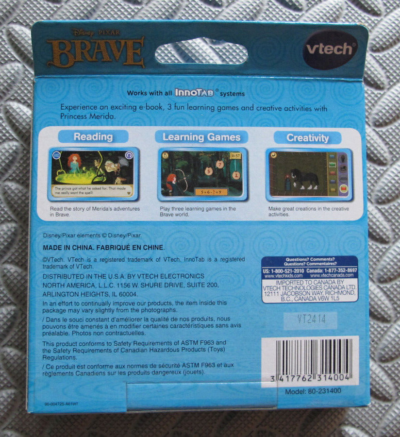 Vtech InnoTab Disney Pixar Brave Learning Game