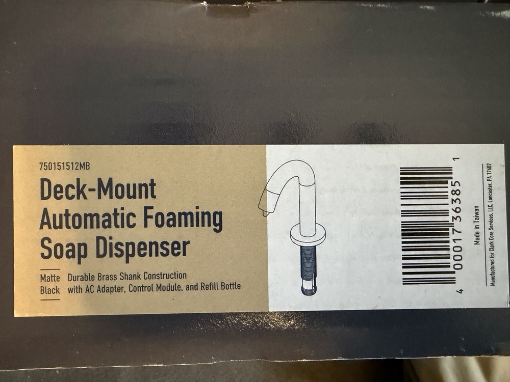 Matte black Waterloo Deck Mounted Automatic Foaming Soap Dispenser