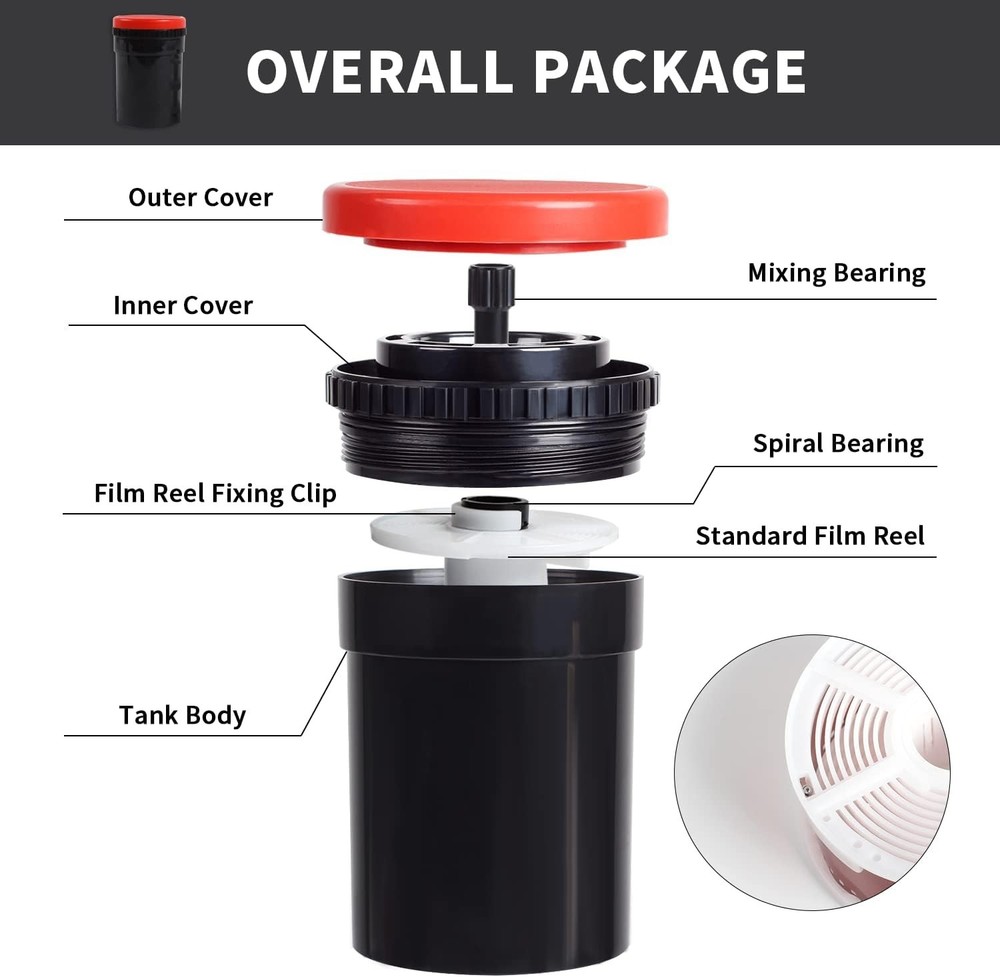 Universal Compact Developing Tank 2 Spiral Reel for Processing 120 135 126 127 B