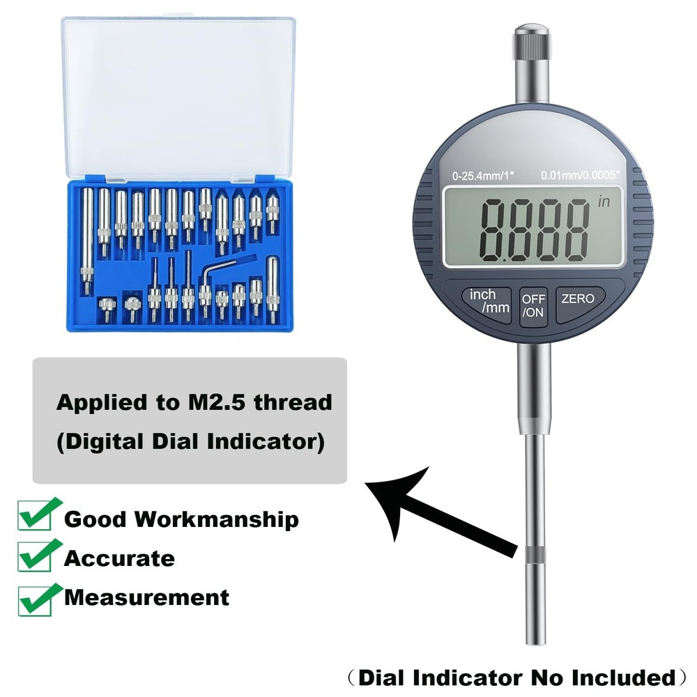 HDLNKAK Dial Indicator Extension Set - Metric metric dial Indicators Tips