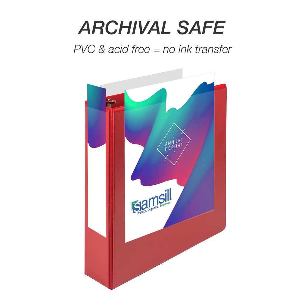 Durable Red 2 Inch 3 Ring Binder with Clear Overlay for Customization 480 Sheets