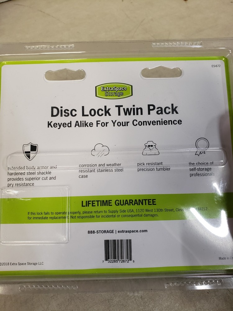 2 Pack - Extra Space Storage Locker Disc Lock 2-3/4"