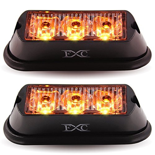 C (2PCS 3-D Strobe Lights Amber Waterproof Emergency Beacon Flash