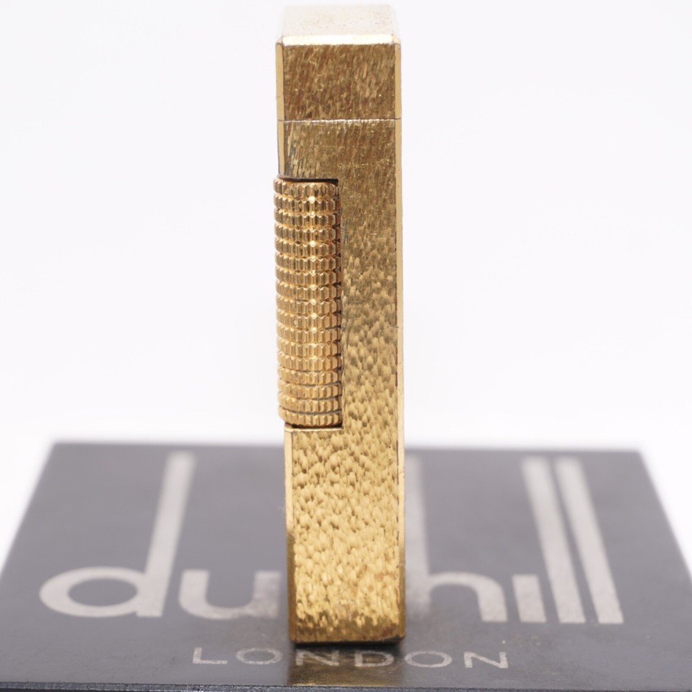 Dunhill Roller Gas Lighter Gold Sand Pattern-Ultrasonically cleaned_Working