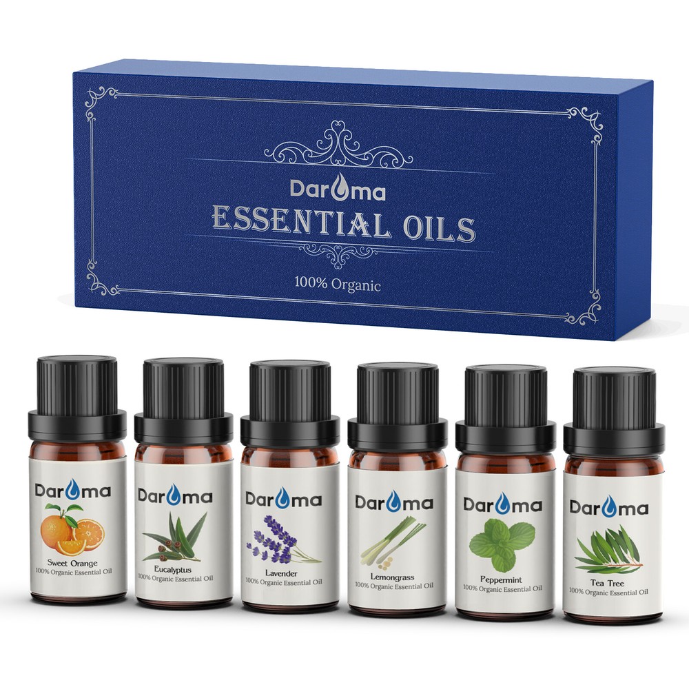 Essential Oils Set, Daroma Top 6 Aromatherapy Oils Set for Diffusers, Set 6*10ML