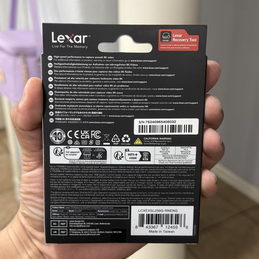 Lexar 256GB Professional CFexpress Type B Silver Series Memory Card