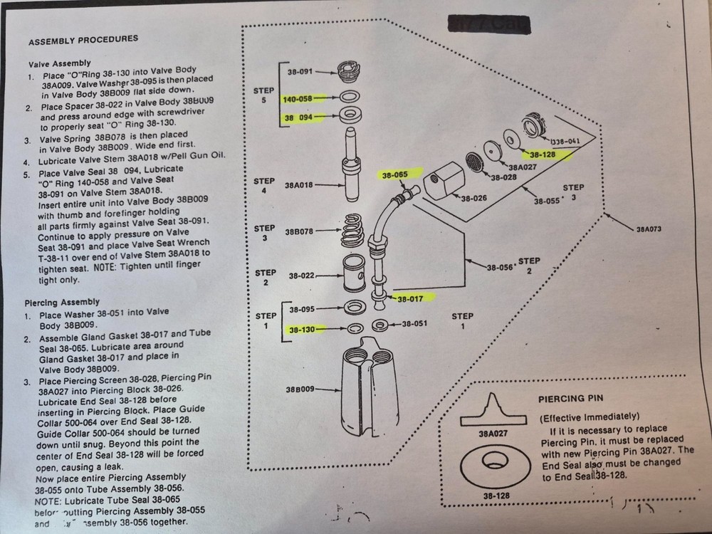 Crosman 38 Seal Kit