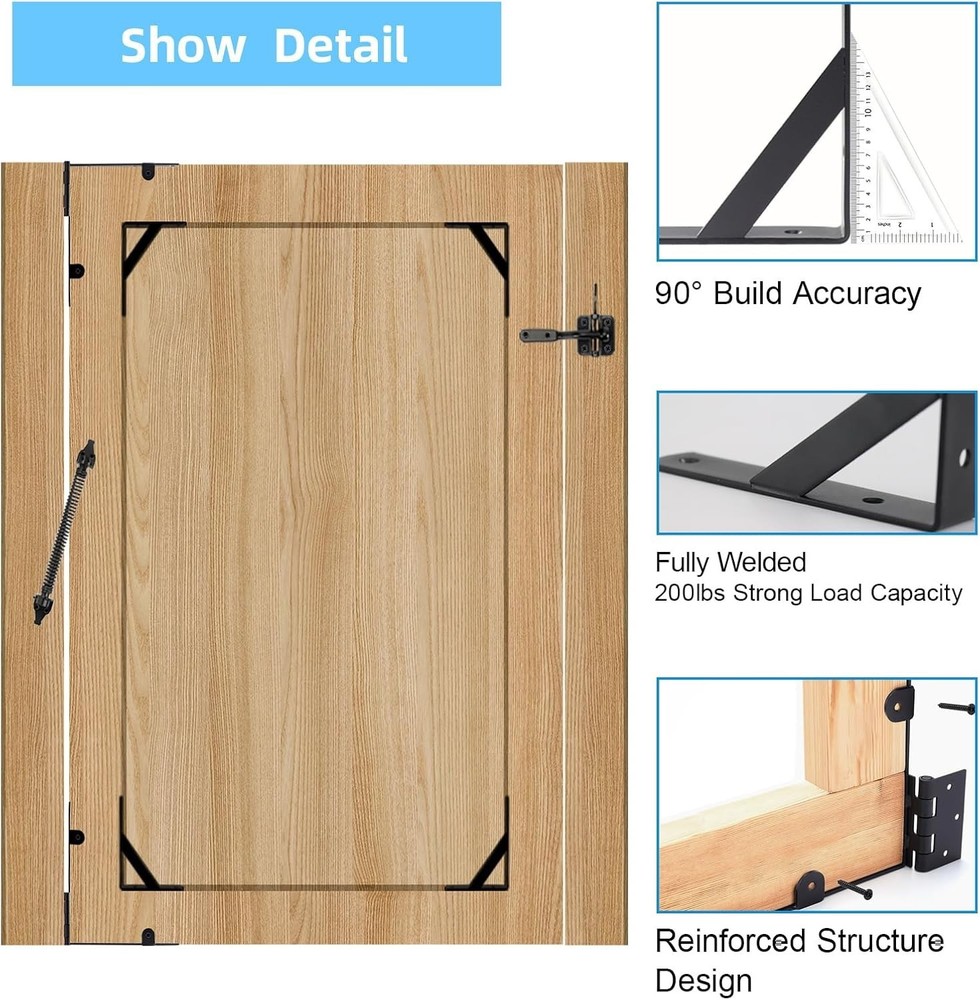 Fence Gate Kit Gate Hardware, 1 Set Anti Sag Gate Kit Gate Frame Cornor Brack...