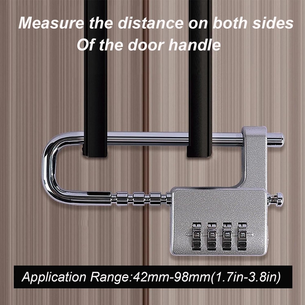 Stainless Steel U Shaped Padlock - Combination Code Long Adjustable Shackle L...