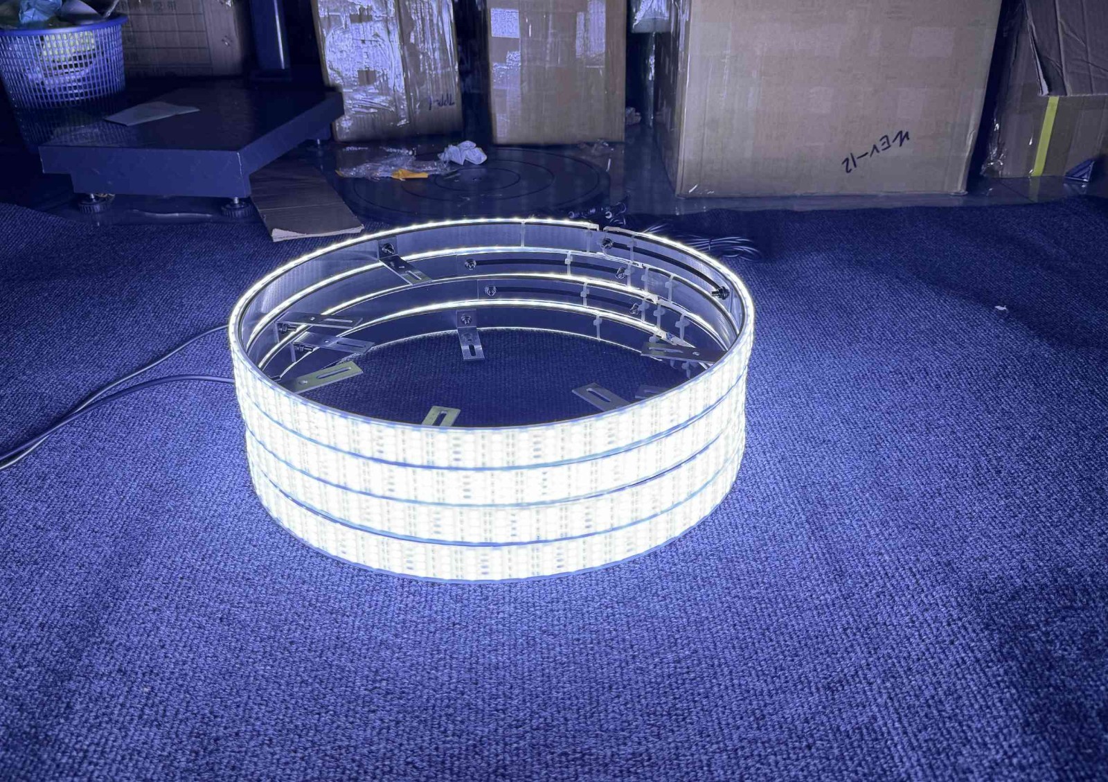 NEW Set 4x 17.5" PURE WHITE QUAD ROW Strobes Truck Car LED Wheel Rim Ring Lights